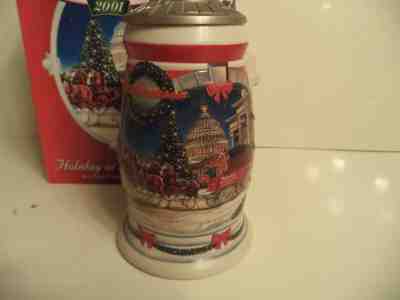 2001  BUDWIESER  Holiday Stein Lidded  Signature