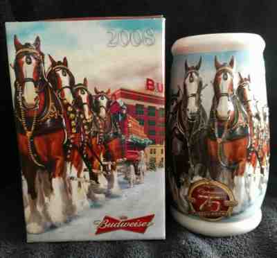 Budweiser Stein 2008 Holiday Series 75yrs of A Proud Tradition CS695 Box/Papers