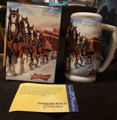 Budweiser Clydesdales 75 Years Of Proud Tradition 2008 Christmas Holiday Stein 