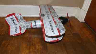 Vintage BUDWEISER Plane Airplane Made from REAL Beer cans