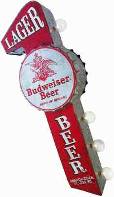 BUDWEISER DOUBLE SIDED LED MARQUEE BEER TAVERN PUB SIGN VINTAGE STYLE LAGER NEW