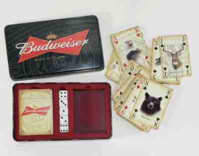 Rivers Edge Anheuser Budweiser Deer Playing Cards 2 Decks 5 Dice & Gift Tin Set