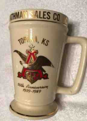 Budweiser Anheuser Busch 50th Anniversary Tanker Mug 1939-1989 Strathman Sales