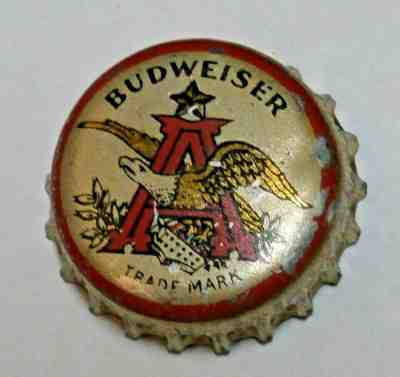 BUDWEISER (PRE-PRO) 1908-19 CORK BEER BOTTLE CAP - ST. LOUIS, MISSOURI