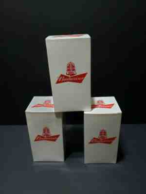 NIB Budweiser Red Light Goal Glass Sync Bluetooth NHL Hockey Beer Cup Lot of 3