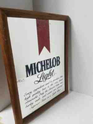 Vintage Michelob Light Mirror Wall Hanging Decor Man Cave Bar 13