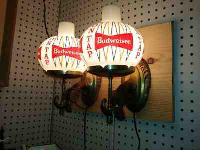 EXTREMELY RARE BUDWEISER LIGHT WALL SCONCES