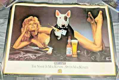 BUDWEISER LIGHT BEER / 1988 THE NAME IS SPUDS MACKENZIE 007 BOND POSTER MAN CAVE