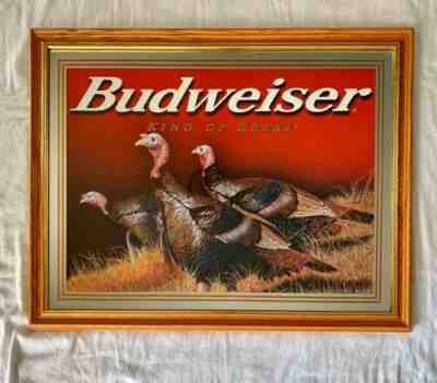 Budweiser Beer Turkey Mirror Sign Large! Hunting Wildlife