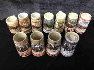 Budwieser 1980-1989 Beer Steins Set Of 11