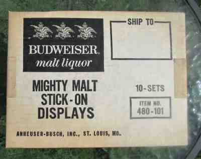 1971? Vintage BUD MAN Mighty Malt 10 SETS-Stickers Decals NOS MINT! BUDWEISER