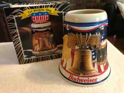 Brand New 1997 Let Freedom Ring Budweiser Beer Stein In Box CS305 Liberty Bell