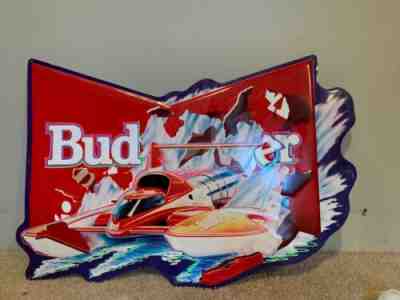 Budweiser Racing Boat Sign Miss Budweiser 1992 Bernie Little Hydroplane