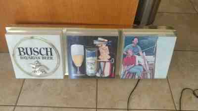 busch bavarian lighted beer sign vintage rare great for brewania man cave etc