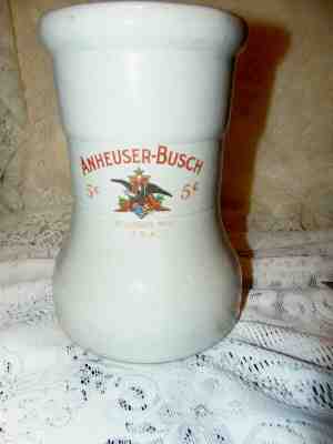 Rare 1919 Cordley & Hayes NY Anheuser & Busch 5 Cent Beer Crock Dispenser