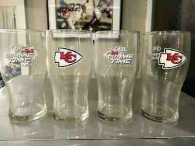 KC Chiefs Bud Light 20oz Pub Glasses Set of 4 NEW!