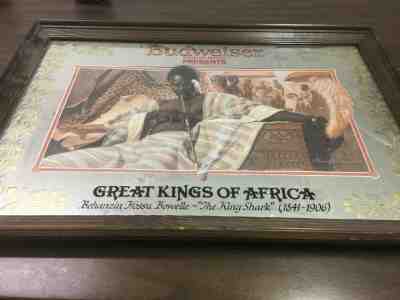 Vintage Budweiser Mirror Sign -  Great Kings of Africa 