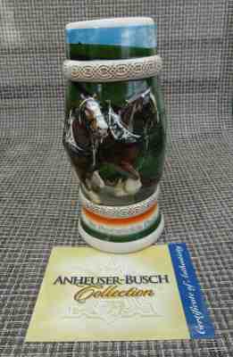 2005 BUDWEISER CLYDESDALES IN IRELAND ST PATRICK'S DAY STEIN W COA IN ORIG BOX