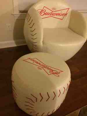 Budweiser Baseball Chair with Ottoman (Two piece furniture set with Ottoman) 