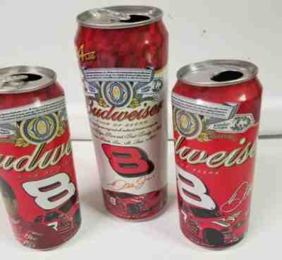 DALE EARNHARDT JR # 8 Budweiser Beer Cans - 3 can lot good Condition Empty 