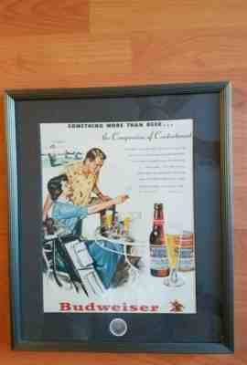 Budweiser Archive Collection w/seal of authenticity framed 16x13 Rare Collectabl