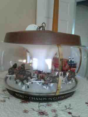 Vintage Budweiser Clydesdale Team Carousel Beer Light Excellent Condition WORKS!