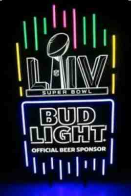 NEW 20x36 Bud Light Super Bowl LIX Chiefs 49ers LED Neon. Brand New In Box.