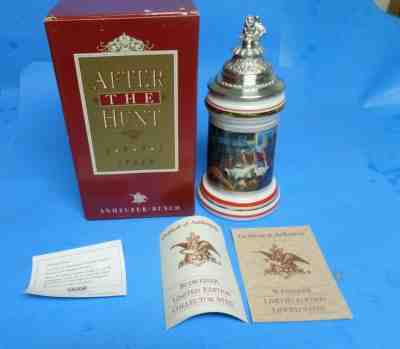 1991 ANHEUSER-BUSCH, Budweiser After The Hunt Stein, # 19097 , MADE IN GERMANY