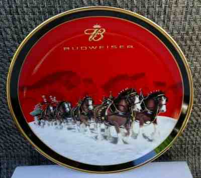 2004 BUDWEISER HOLIDAY PLATE LIMITED EDITION LONNIE BUSCH ART BOX & COA       