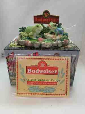 Budweiser The Bud-weis-er Frogs; Boy Meets Girl Figurine new in box