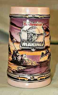 Budweiser Military Series 1995 Marines Stein CS256 No COA No Box