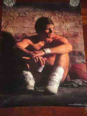 1988 BUDWEISER BEER POSTER BASKETBALL SEXY SWEATY GUY MALE RARE