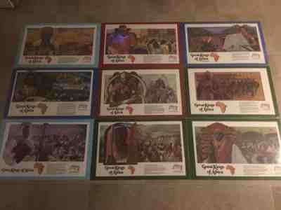 Budweiser Great Kings of Africa Poster 12.5x20 Lot of 9 King Zulus Vintage 1984