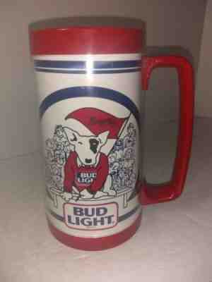 VINTAGE BUDWEISER BUD LIGHT SPUDS MCKENZIE THERMAL MUG with ATLANTA BRAVES 1987 