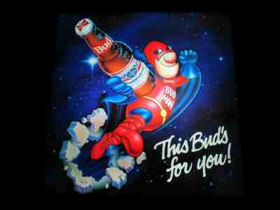  VTG BUDWEISER BUD MAN BUDMAN IN MOTION BEER BAR LIGHT PUB SIGN WOW *AWESOME* A+