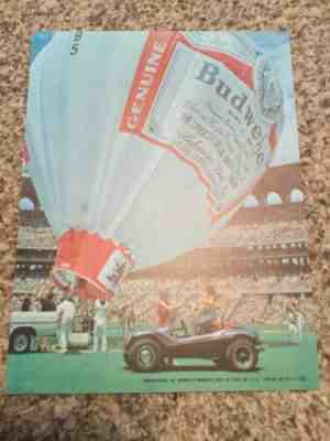 ANHEUSER BUDWEISER BEER SIGN PLASTIC INSERT CARDINALS BUSCH STADIUM 8.5x11 1974