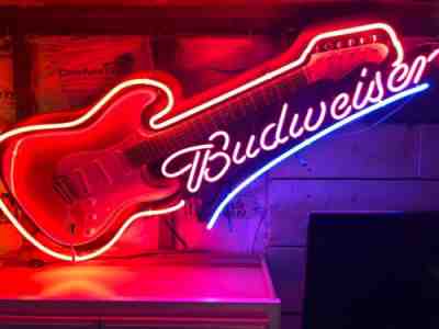 Budweiser Limited Edition Aria Electric Guitar Neon Sign