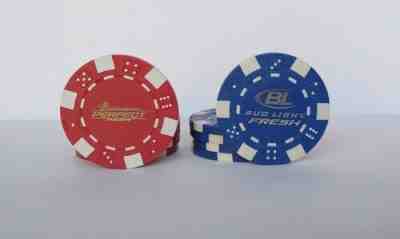 10 BUDWEISER Poker Style Chips Budweiser Perfect Beer & Bud Light Fresh Dice