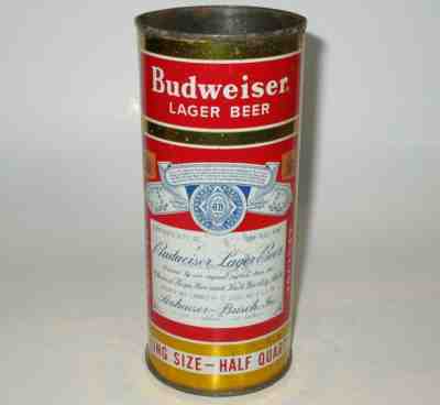 Nice Budweiser King Size flat top beer can, Anheuser Busch, St. Louis, Missouri