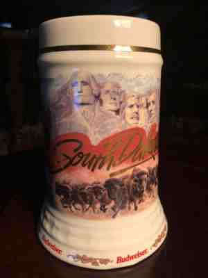 Budweiser Anheuser Busch South Dakota Stein 1993 Mt Rushmore