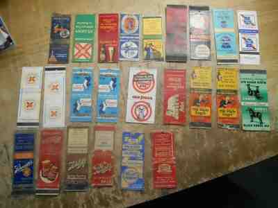 24 BREWERIANA BEER MATCHBOOKS VINTAGE BUDWEISER OLD STYLE HAMMS BLATZ HANLEY 