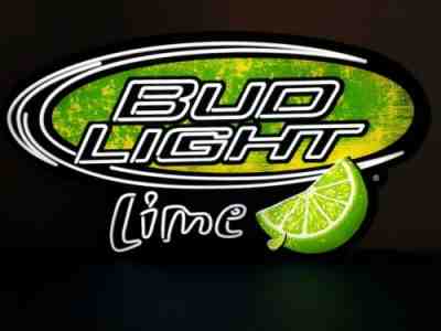 Bud Light Lime beer led  light up bar sign game room man cave ANHEUSER busch 