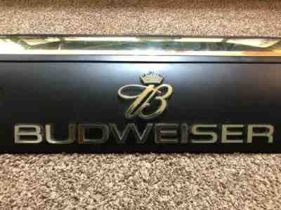 Budweiser 55x15 Pool Table Light Black/Gold Letters VERY RARE. FRESH BULBS