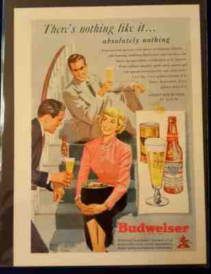 BUDWEISER, Vintage Original Print Ad 1949