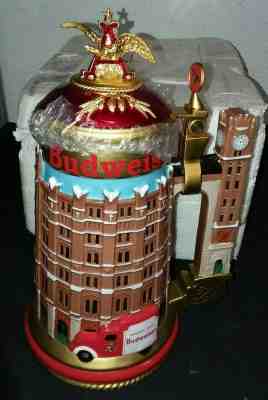 BUDWEISER BEER ADVERTISING STEIN BRADFORD EXCHANGE BREW HOUSE  NEW  MIB COA