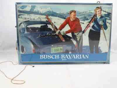 1959 Anheuser Busch Bavarian VW Volkswagen Karmann Ghia Lighted Beer Tel-A-Sign