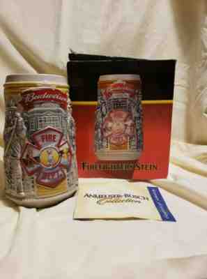 Budweiser “Honor & Courage” Firefighter Stein Mug 2001 original box, new! 