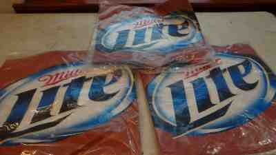 Lot of 3 MILLER LITE INFLATABLE FOOTBALL NFL NEW in package beer advertisement