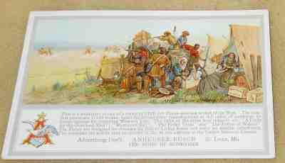 1920's Anheuser Busch Art Plate Postcard Western Theme Advertising Budweiser