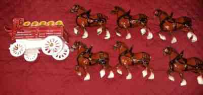 California Poppytrail Pottery Metlox Budweiser Clydesdale Horse and Wagon